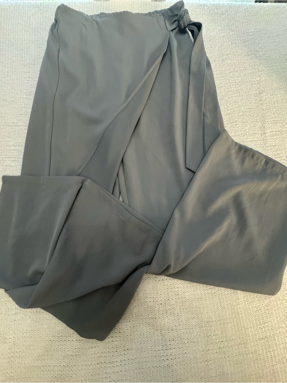 HALARA Grey Wrap-Front Wide Leg Pants